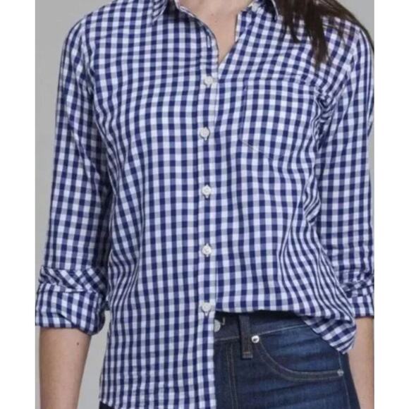 UnTuckIt Women's Belleza Blue and White Gingham Button Up, Plus Size 14, NWT - Picture 1 of 6